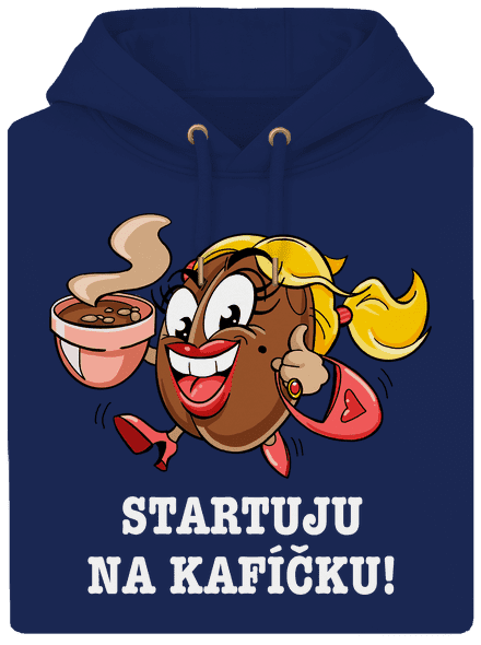 Startuju na kafíčku unisex mikina premium Navy