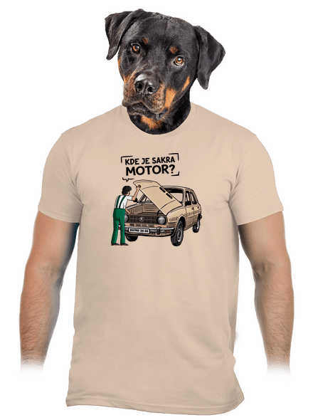 Kde je motor? pánské tričko Sand