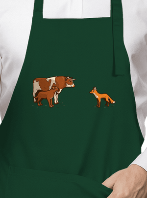 Vůl, pes a vulpes zástěra Bottle Green