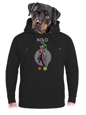 Kolo volá unisex mikina premium Dark Black