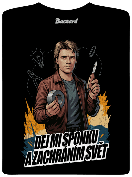 B19: MacGyver pánské tričko Black