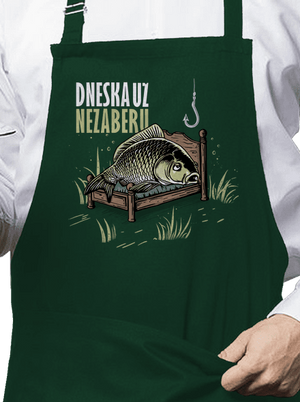 Dneska už nezaberu zástěra Bottle Green