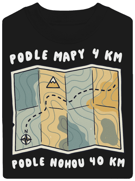 Podle mapy 4 km unisex mikina bez kapuce Black