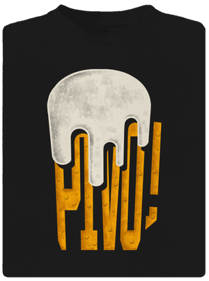 Nápis Pivo pánské sportovní tričko Black