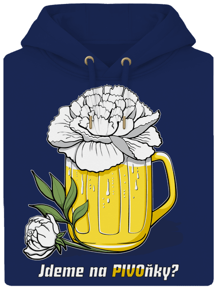 Pivoňky unisex mikina premium Navy