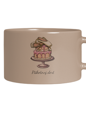 Piškotový dort hrnek makronka Brown Macaron