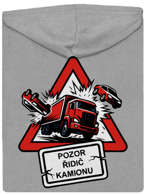 Řidič kamionu pánská mikina na zip Light Melange