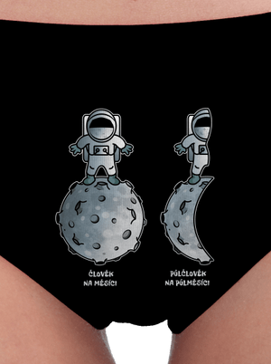 Půlčlovek na půlměsíci dámské kalhotky Black