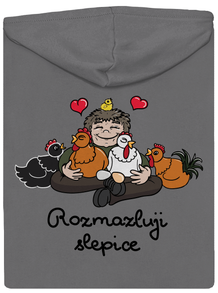 Rozmazluji slepice dámská mikina na zip Steel Gray