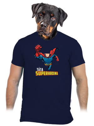 Táta superhrdina pánské tričko Navy