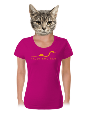 Najdi kočičku dámské tričko Fuchsia Red