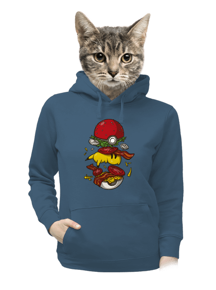 Pokémon burger dámská mikina klokanka Denim