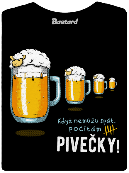 Pivečka dámské tričko s lemem Black