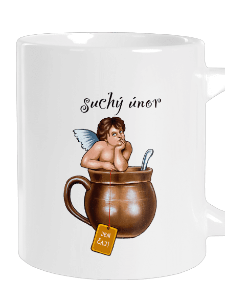 Suchý únor velký hrnek White