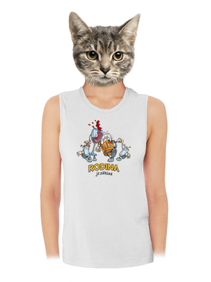 Rodina je základ dámské tílko volné White