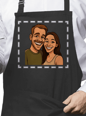 Karikatura z vlastní fotky zástěra Dark Grey