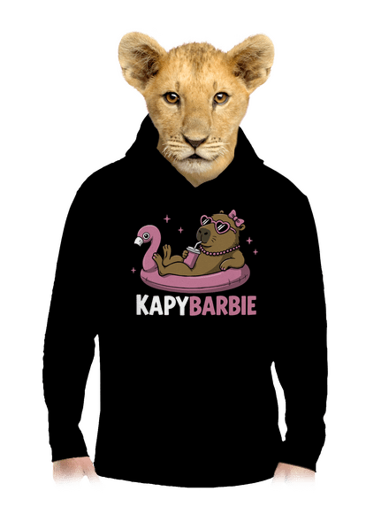 Kapybarbie dětská mikina klokanka Black