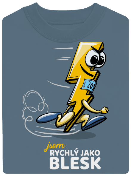 Rychlý jako blesk unisex mikina bez kapuce Nordic Blue