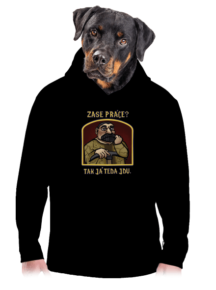 Zase práce? pánská mikina klokanka Black