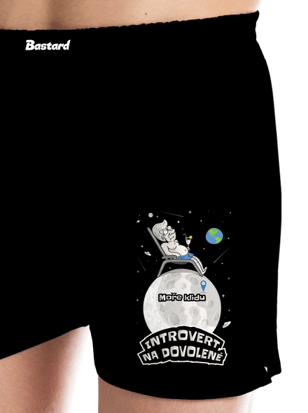 Introvert na dovolené pánské trenky Black