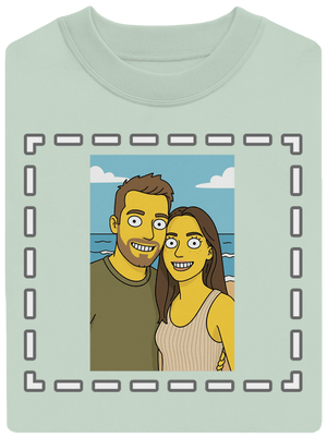 Simpsonovi z vlastní fotky unisex mikina bez kapuce Blush Mint