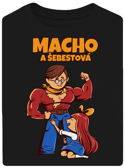 Macho a Šebestová unisex tričko oversized Black