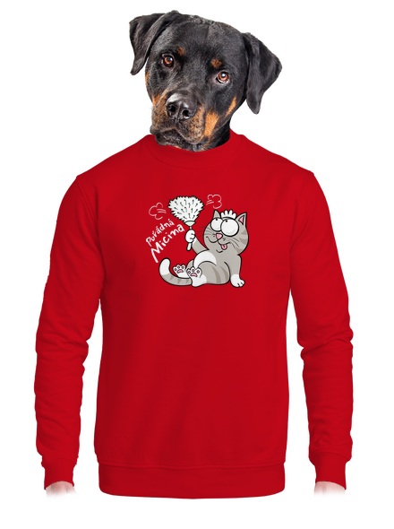 Macek a Micina unisex mikina bez kapuce Red