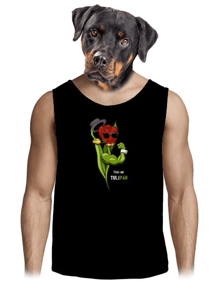 Sněženka a Tulipán pánské tílko Black
