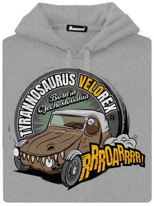 Tyrannosaurus Velorex pánská mikina klokanka Light Melange