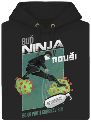 Ninja v rouši unisex mikina premium Dark Black