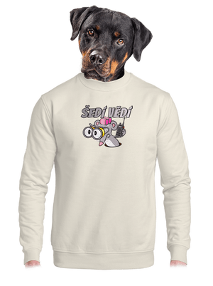 Šedí vědí - myš unisex mikina bez kapuce Off White