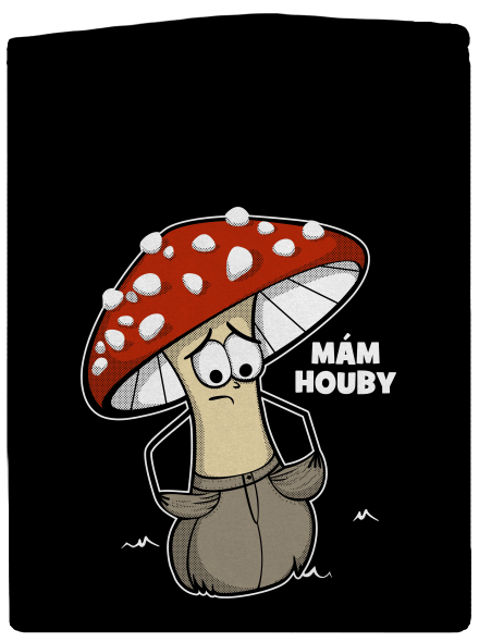 Mám houby pánská mikina na zip Black