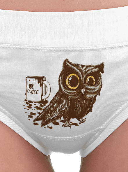 Sova na kofeinu dámské kalhotky White