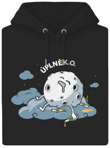 Úplně K. O. unisex mikina premium Dark Black