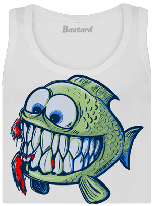 Hladová rybka dámské tílko klasické White