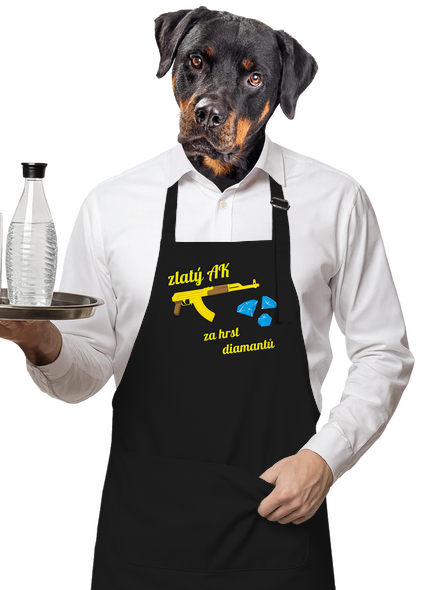 Zlatý AK zástěra Black