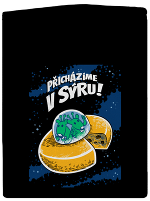 Přicházíme v sýru pánská mikina na zip Black