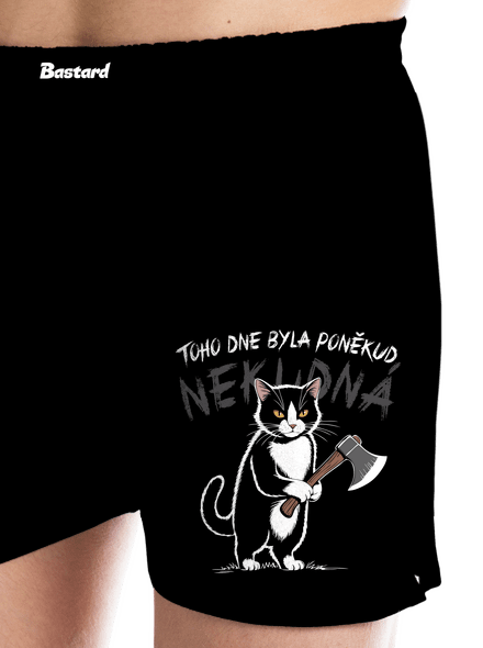 Neklidná kočka pánské trenky Black