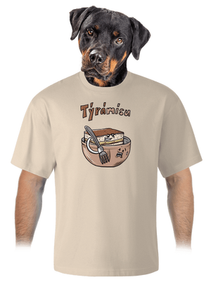 Týrámísu unisex tričko oversized Almond