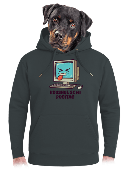 Kousnul se mi počítač unisex mikina premium Charcoal