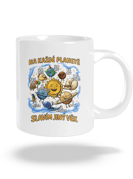 Věk na planetách velký hrnek White