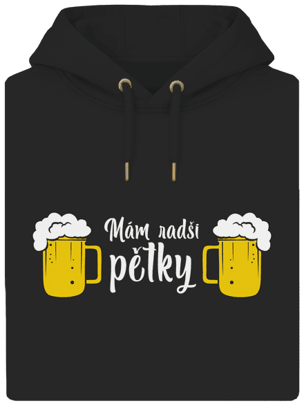 Mám raději pětky unisex mikina premium Dark Black