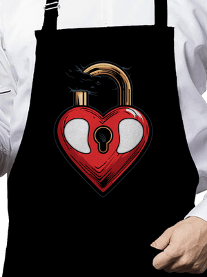 Zámek lásky zástěra Black