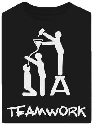 Teamwork unisex tričko oversized Black