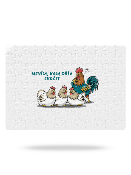 Kohout a slepice puzzle White