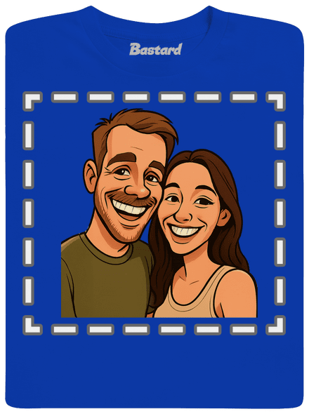 Karikatura z vlastní fotky pánské dlouhý rukáv Royal Blue