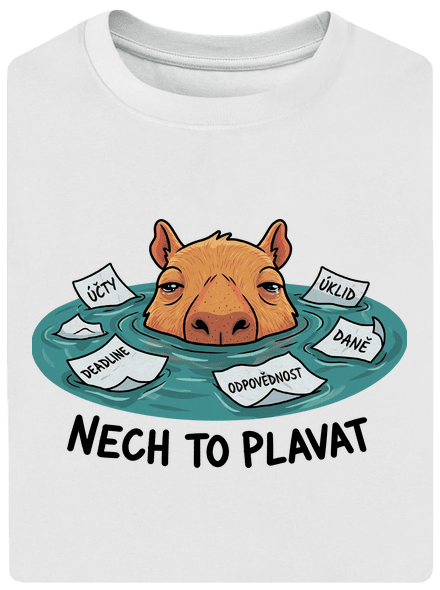 Nech to plavat unisex tričko oversized White