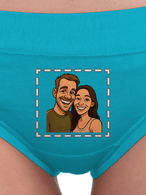 Karikatura z vlastní fotky dámské kalhotky Turquoise