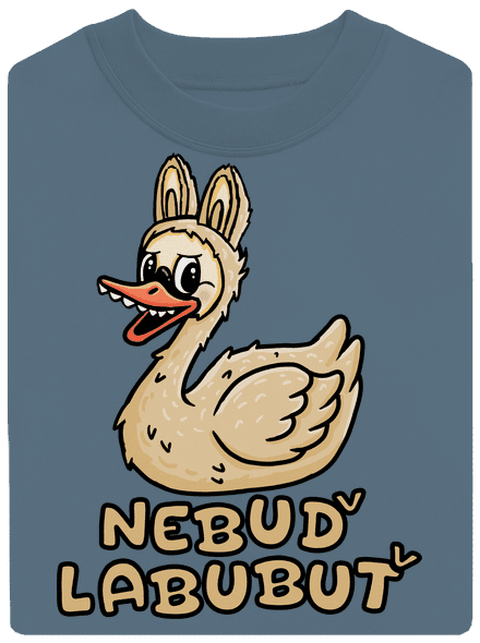 Nebuď labubuť unisex mikina bez kapuce Nordic Blue