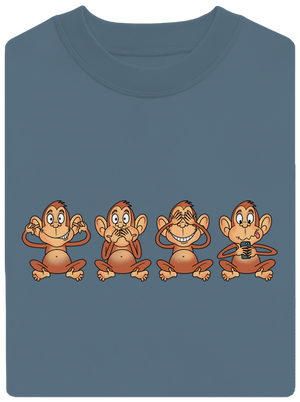 Opička s mobilem unisex mikina bez kapuce Nordic Blue